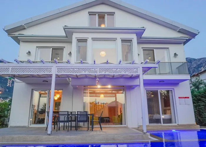 Pelit - 4 Yatak Odalı Saunalı Havuzlu Villa Fethiye